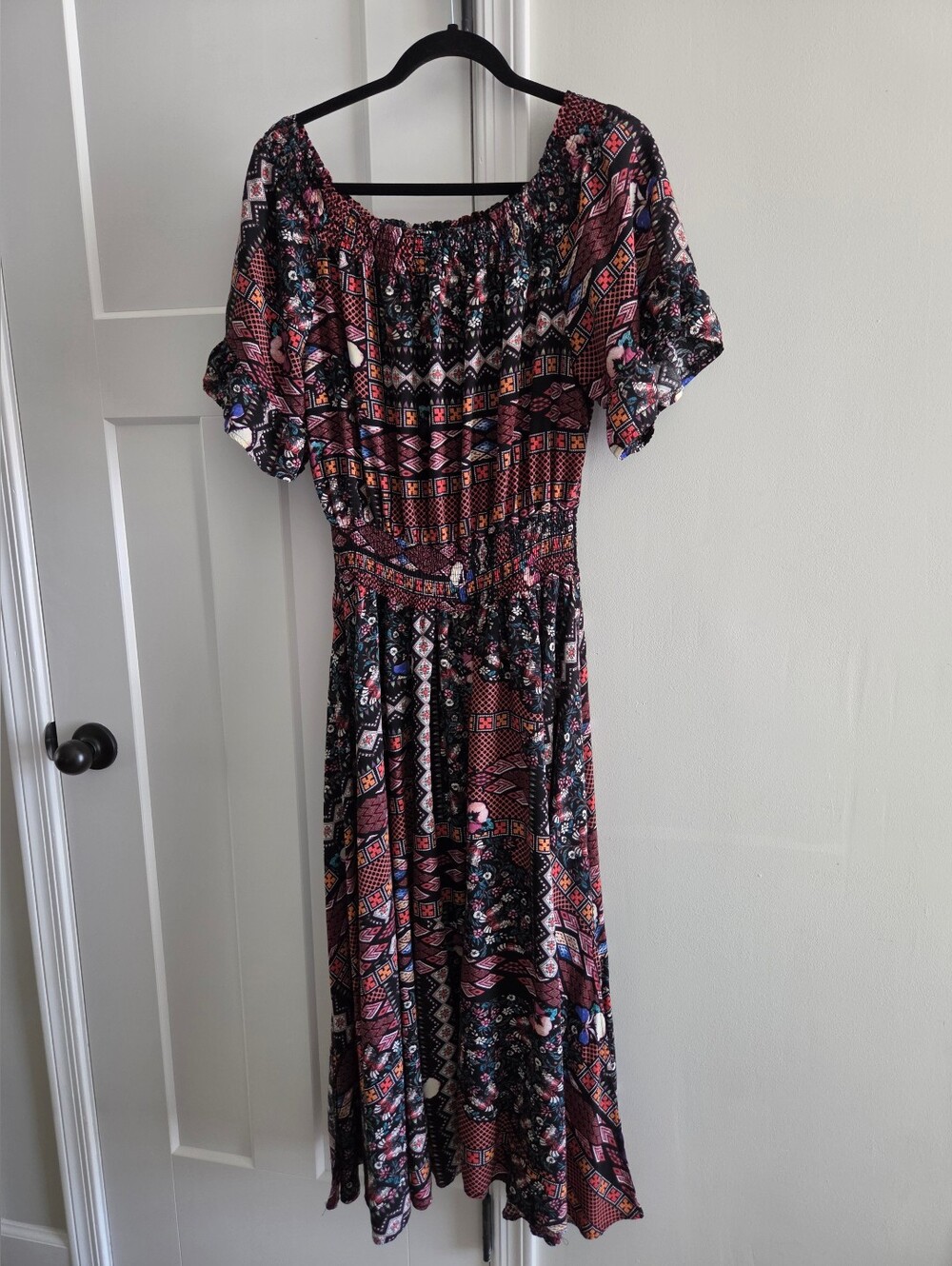 Jaase Size L Boho Maxi Dress BOHO Tribal Pattern Dress